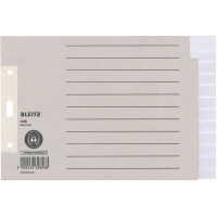 Register Leitz 1226 - A5 Quer grau blanko 12-teilig Recyclingpapier 100 g/m&sup2;