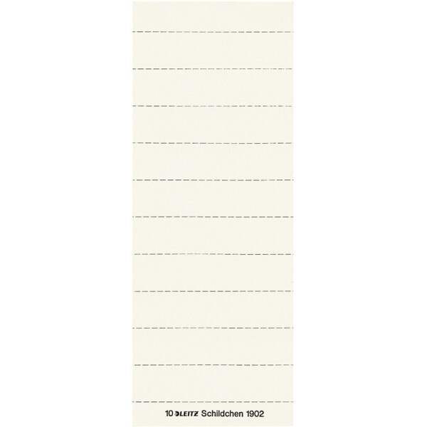 Vollsichtreiter Beschriftungsschild Leitz 1902 - 60 x 14 mm wei&szlig; f&uuml;r ALPHA 3-zeilig Karton 190 g/m&sup2; Pckg/100