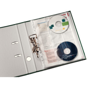 Prospekth&uuml;lle Leitz 4761 - A4 315 x 230 mm farblos Universallochung oben offen mit CD-Klappe 0,13 mm PP-Folie Pckg/5