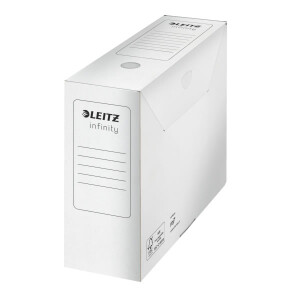 Archivbox Leitz Infinity 6089 - 100 x 255 x 330 mm weiß mit Verschlußlasche FSC-Wellpappe