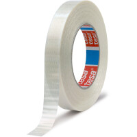 Verpackungsklebeband tesa Kreuzfilamentband POremium 4595 - 25 mm x 25 m wei&szlig; PET-Band f&uuml;r Industrie/Gewerbe-Anwendungen