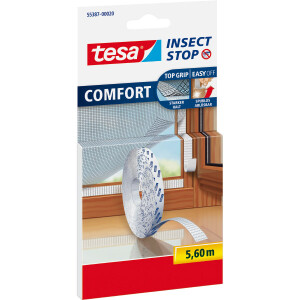 Fliegengitter Klettband tesa Insect Stop Comfort 55387 - 560 cm wei&szlig; Klettsystem