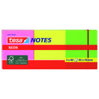 Haftnotizen tesa Neon Notes 56001 - 40 x 50 mm farbig sortiert Papier Pckg/240