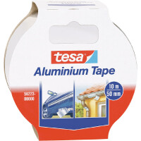 Aluminiumklebeband tesa Aluminium Tape 56223 - 50 mm x 10 m aluminium ohne Liner für Privat/Endverbraucher-Anwendungen