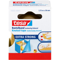 Bastelband tesa 56665 - 38 mm x 2,75 m transparent extra strong f&uuml;r Privat/Endverbraucher-Anwendungen