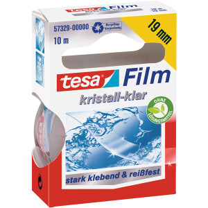 Klebefilm tesa tesafilm kristallklar 57329 - 19 mm x 10 m kristall-klar f&uuml;r Privat/Endverbraucher-Anwendungen