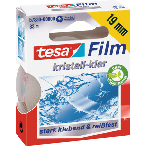 Klebefilm tesa tesafilm kristallklar 57330 - 19 mm x 33 m kristall-klar f&uuml;r Privat/Endverbraucher-Anwendungen