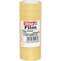 Klebefilm tesa tesafilm transparent 57387 - 15 mm x 33 m f&uuml;r Privat/Endverbraucher-Anwendungen Pckg/10
