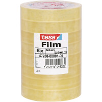 Klebefilm tesa tesafilm transparent 57208 - 19 mm x 66 m farblos f&uuml;r Privat/Endverbraucher-Anwendungen Pckg/8