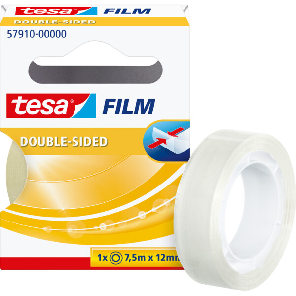 Doppelklebefilmband tesa tesafilm 57910 - 12 mm x 7,5 m transparent f&uuml;r Privat/Endverbraucher-Anwendungen