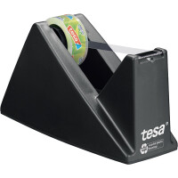 Klebefilm Tischabroller tesa tesafilm Eco &amp; Clear 59327 - bis 15 mm x 10 m schwarz inkl. 1 Rolle Set