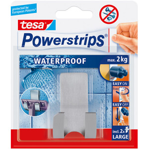 Rasiererhalterung tesa Powerstrips Waterproof 59709 - Edelstahl bis 2 kg f&uuml;r Badezimmer