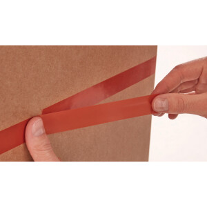 Verpackungsklebeband tesa Strapping 64286 - 15 mm x 66 m orange PP-Band für Industrie/Gewerbe-Anwendungen