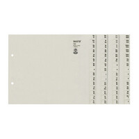 Register Leitz 1304 - A4 grau A-Z Maxi 4 Reihen Recyclingpapier 100 g/m&sup2;