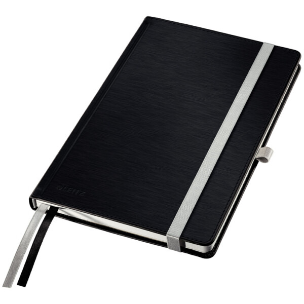 Notizbuch Leitz Style 4452 - A5 148 x 210 mm schwarz blanko 80 Blatt Hartpappe-Einband FSC 96 g/m²