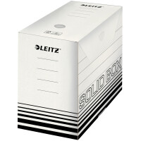 Archivbox Leitz Solid 6129 - 150 x 257 x 330 mm wei&szlig; mit Verschlu&szlig;lasche FSC-Wellpappe