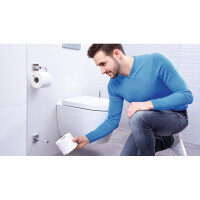 Toilettenpapier Ersatzrollenhalter tesa EKKRO 40245 - Wandst&uuml;ck eckig chrom f&uuml;r glatte Oberfl&auml;chen Metall