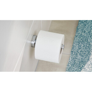 Toilettenpapier Ersatzrollenhalter tesa SMOOZ 40328 - Wandst&uuml;ck rund chrom f&uuml;r glatte Oberfl&auml;chen Metall