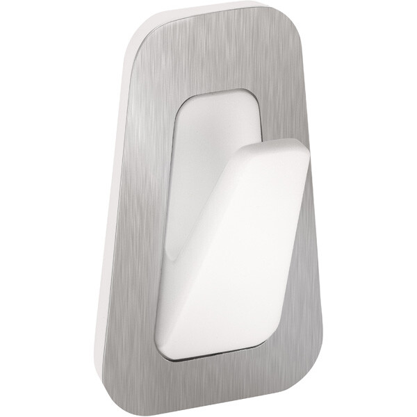 Haken tesa Powerstrips Waterproof Small 59783 - eckig metallic-weiß bis 1 kg für Badezimmer Edelstahl/Kunststoff Pckg/2
