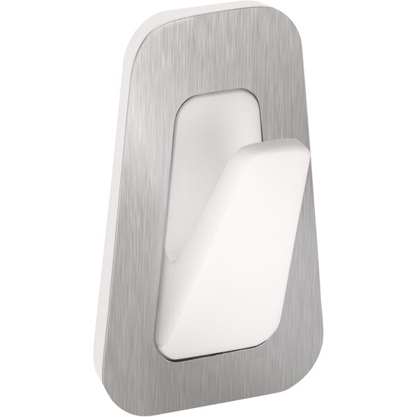 Haken tesa Powerstrips Waterproof Large 59784 - eckig metallic-weiß bis 2 kg für Badezimmer Edelstahl/Kunststoff