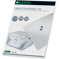 Universaletikett Leitz 6172-00-01 - A4 210 x 148 mm wei&szlig; permanent FSC Papier f&uuml;r alle Druckertypen Pckg/200