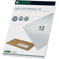 Universaletikett Leitz 6177-00-01 - A4 97 x 36 mm wei&szlig; permanent FSC Papier f&uuml;r alle Druckertypen Pckg/1200