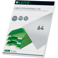 Universaletikett Leitz 6181-00-01 - A4 48 x 16 mm wei&szlig; permanent FSC Papier f&uuml;r alle Druckertypen Pckg/6400