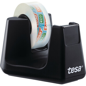 Klebefilm Tischabroller tesa tesafilm Eco &amp; Clear 53905 - bis 19 mm x 33 m schwarz inkl. 2 Rollen Set