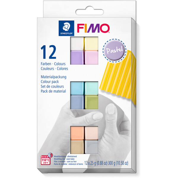 Modelliermasse Staedtler FIMO soft 8023C12 - farbig sortiert pastell colours ofenh&auml;rtend 25 g 12er-Set