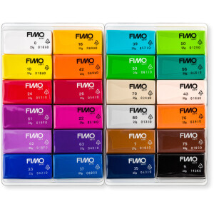 Modelliermasse Staedtler FIMO soft 8023C24 - farbig sortiert basic colours ofenh&auml;rtend 25 g 24er-Set