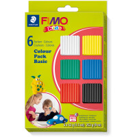 Modelliermasse Staedtler FIMO Kids 8032 - farbig sortiert Basic Colours ofenh&auml;rtend 42 g 6er-Set