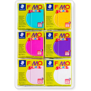 Modelliermasse Staedtler FIMO Kids 8032 - farbig sortiert Girlie Colours ofenh&auml;rtend 42 g 6er-Set