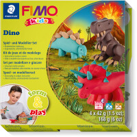 Modelliermasse Staedtler FIMO Kids 803407LY - farbig sortiert Dino normalfarbend ofenh&auml;rtend 42 g 4er-Set