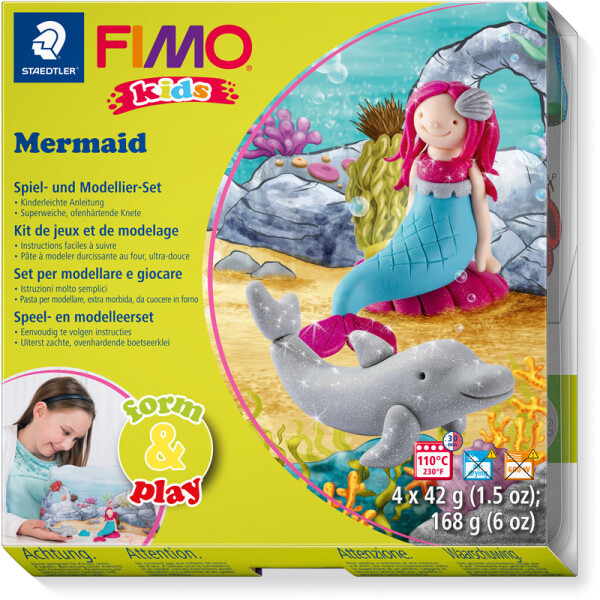 Modelliermasse Staedtler FIMO Kids 803412LY - farbig sortiert Meer normalfarbend ofenhärtend 42 g 4er-Set