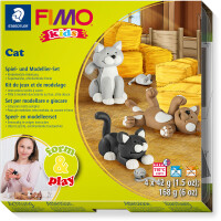 Modelliermasse Staedtler FIMO Kids 803416LY - farbig sortiert Katze normalfarbend ofenh&auml;rtend 42 g 4er-Set