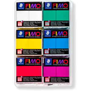 Modelliermasse Staedtler FIMO professional 8003 - farbig sortiert basic colours ofenh&auml;rtend 85 g 6er-Set