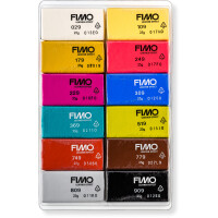 Modelliermasse Staedtler FIMO effect Leder 8013C12 - farbig sortiert lederfarbend ofenh&auml;rtend 25 g 12er-Set