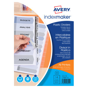 Registeretikett Avery Zweckform 5111081 - A4 210/225 x 297 mm transparent Register 1-5