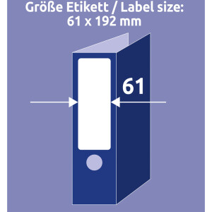 Ordnerrückenschild Avery Zweckform Recycling LR4761 - 61 x 192 mm naturweiß breit / kurz selbstklebend für alle Druckertypen Pckg/120
