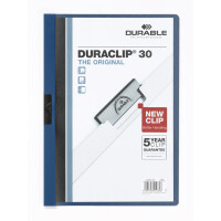 Klemmhefter Durable Duraclip 2200 - A4 307 x 220 mm dunkelblau bis 30 Blatt Hartfolie