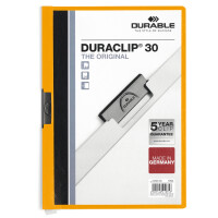 Klemmhefter Durable Duraclip 2200 - A4 307 x 220 mm orange bis 30 Blatt Hartfolie