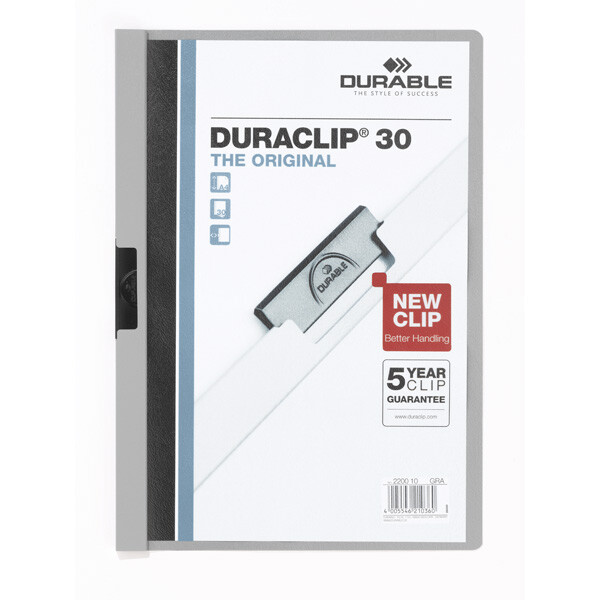 Klemmhefter Durable Duraclip 2200 - A4 307 x 220 mm grau bis 30 Blatt Hartfolie