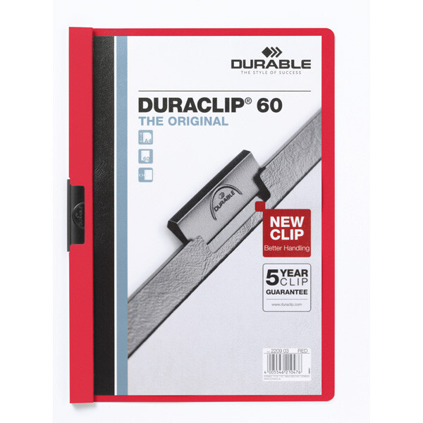 Klemmhefter Durable Duraclip 2209 - A4 307 x 220 mm rot bis 60 Blatt Hartfolie