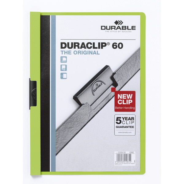 Klemmhefter Durable Duraclip 2209 - A4 307 x 220 mm grün bis 60 Blatt Hartfolie