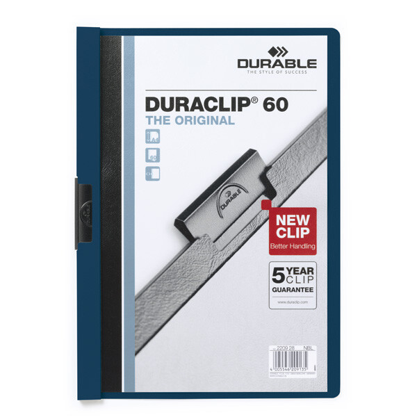 Klemmhefter Durable Duraclip 2209 - A4 307 x 220 mm nachtblau bis 60 Blatt Hartfolie