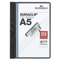 Klemmhefter Durable Duraclip 2217 - A5 270 x 208 mm schwarz bis 30 Blatt Hartfolie