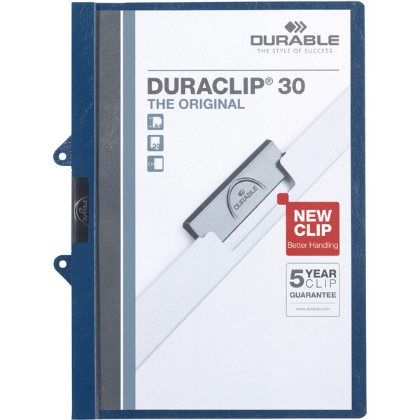 Klemmhefter Durable Duraclip Easy File 2229 - A4 310 x 220 mm schwarz bis 30 Blatt mit Abheftvorrichtung Hartfolie