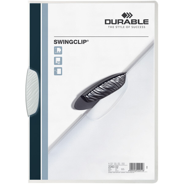 Klemmhefter Durable Swingclip 2260 - A4 305 x 218 mm weiß bis 30 Blatt PP-Folie