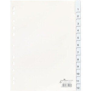 Register Durable 6410 - A4 weiß blanko 12-teilig PP-Folie
