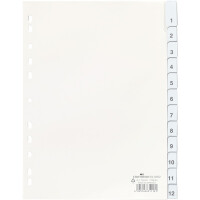 Register Durable 6410 - A4 weiß blanko 12-teilig PP-Folie